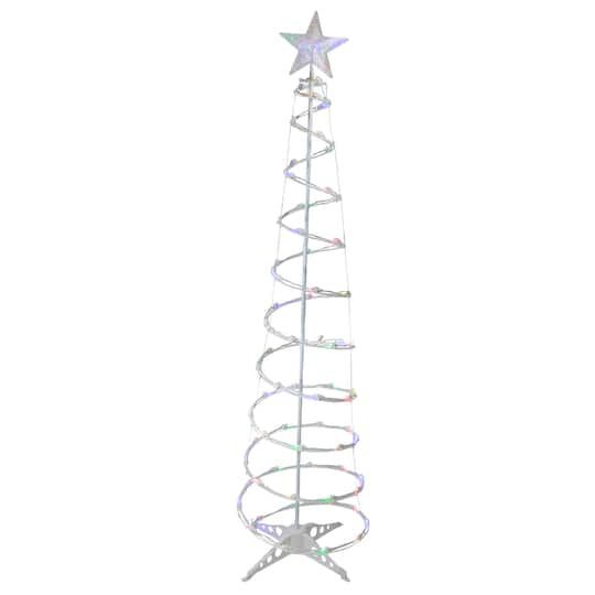 6ft. Multicolor LED Lighted Spiral Outdoor Christmas Tree